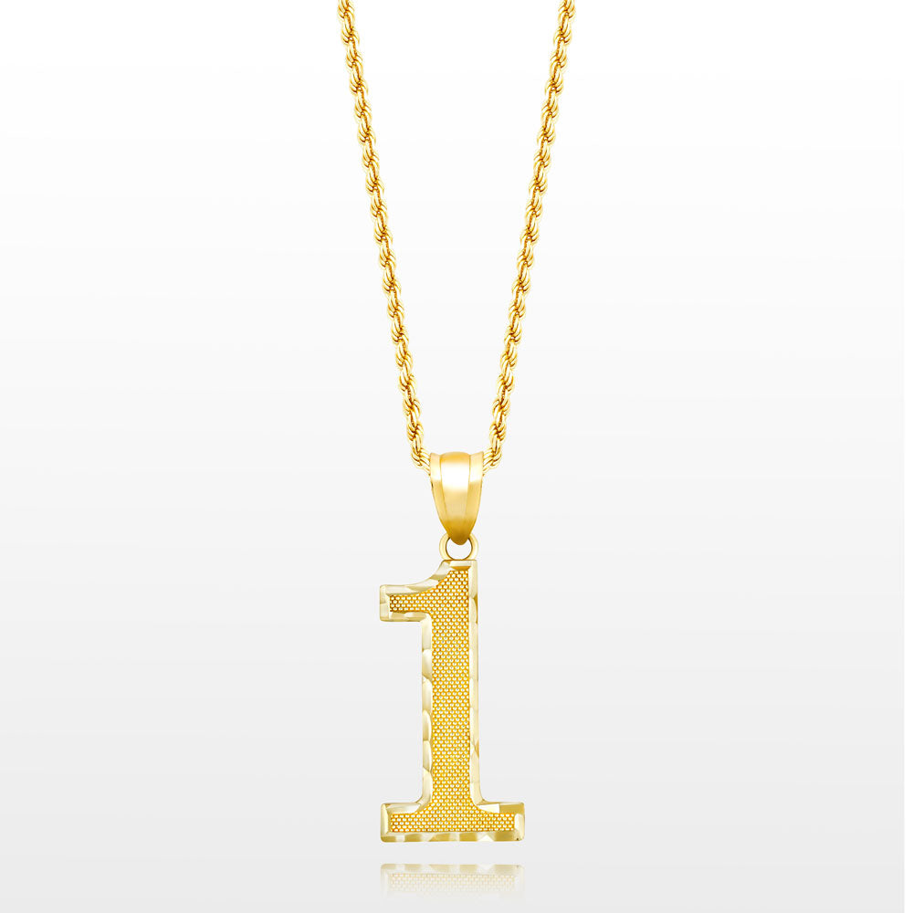 10k Solid Gold Large Jersey Number Pendant The Gold Gods 1