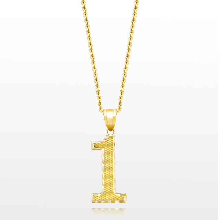 10k Solid Gold Large Jersey Number Pendant The Gold Gods 1