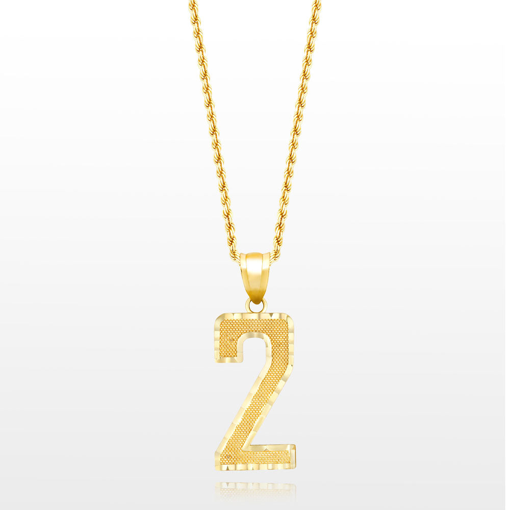 10k Solid Gold Large Jersey Number Pendant The Gold Gods 2