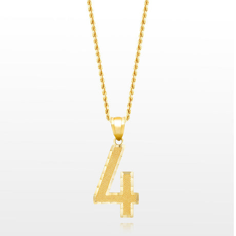 10k Solid Gold Large Jersey Number Pendant The Gold Gods 4