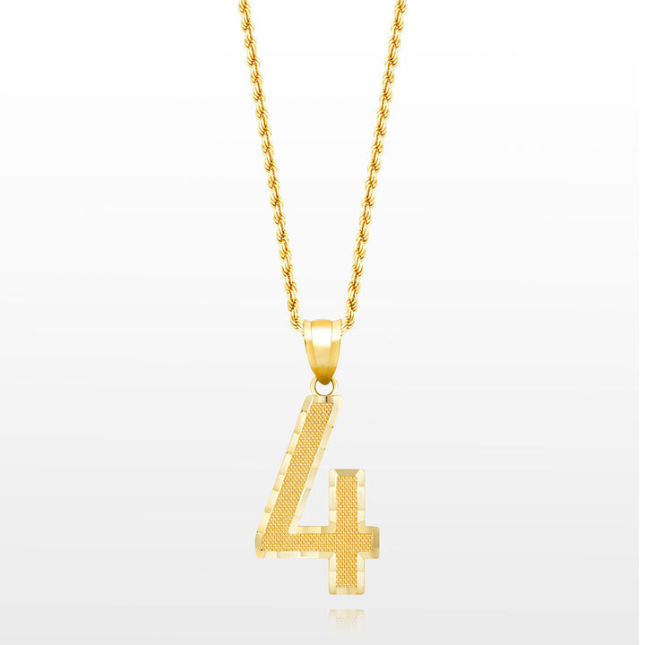 10k Solid Gold Large Jersey Number Pendant The Gold Gods 4