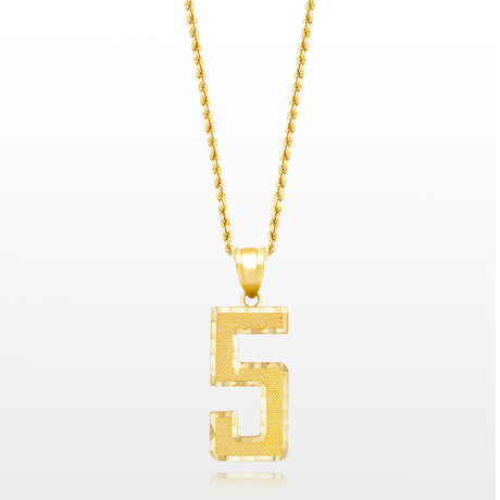 10k Solid Gold Large Jersey Number Pendant The Gold Gods 5