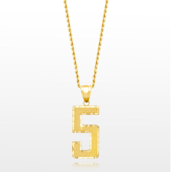 10k Solid Gold Large Jersey Number Pendant The Gold Gods 5