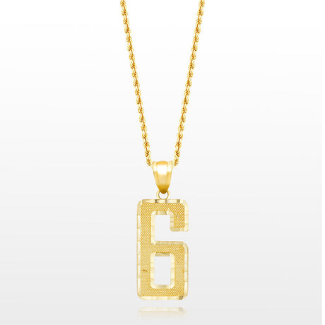 10k Solid Gold Large Jersey Number Pendant The Gold Gods 6