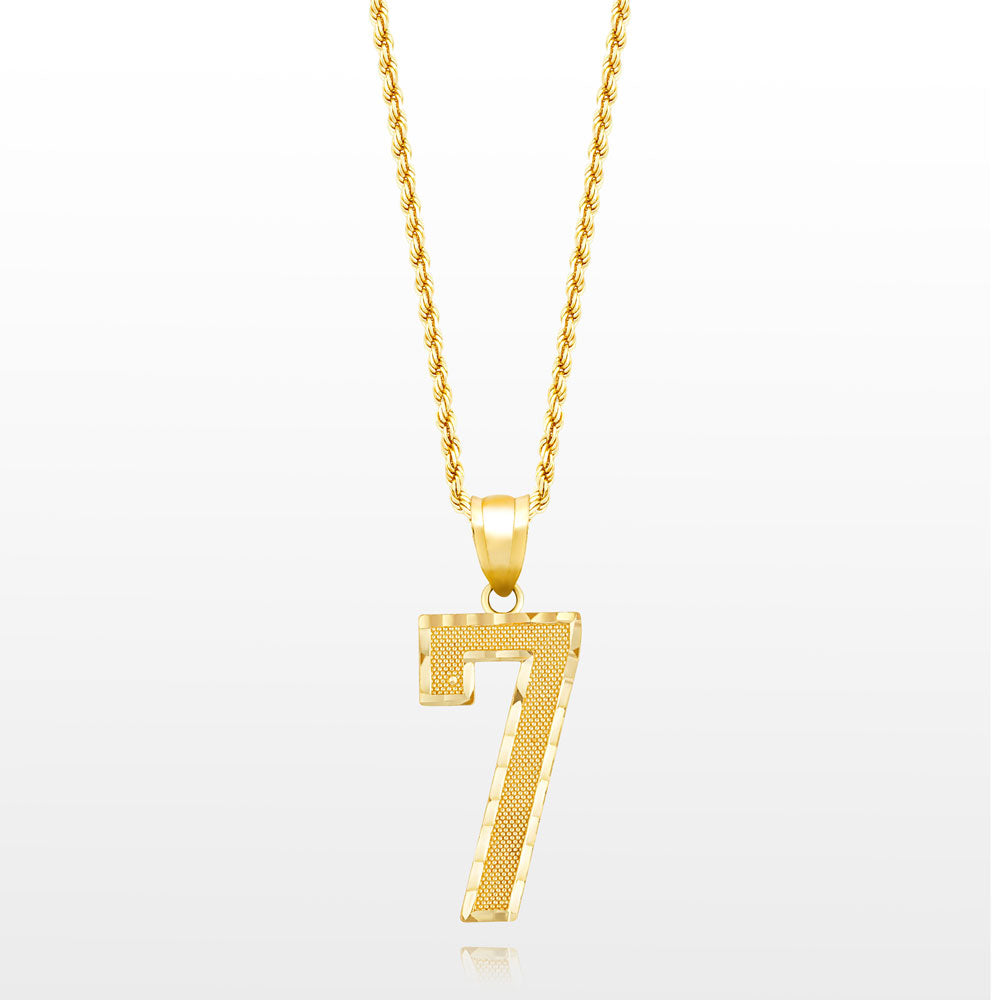 10k Solid Gold Large Jersey Number Pendant The Gold Gods 7