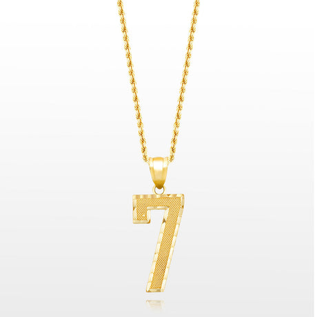 10k Solid Gold Large Jersey Number Pendant The Gold Gods 7