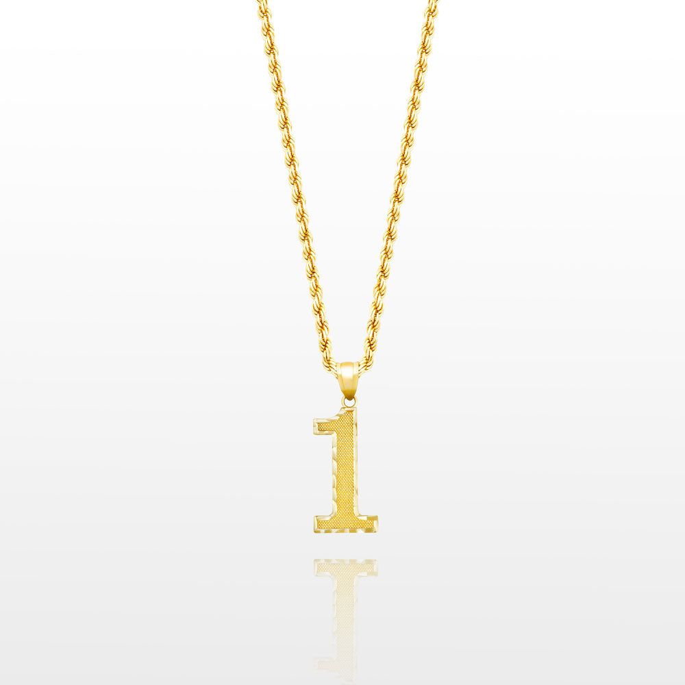 10k Solid Gold Small Jersey Number Pendant The Gold Gods 1