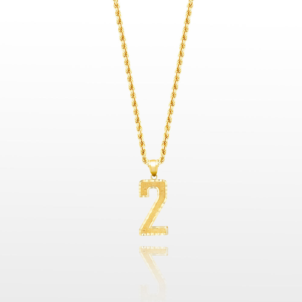 10k Solid Gold Small Jersey Number Pendant The Gold Gods 2