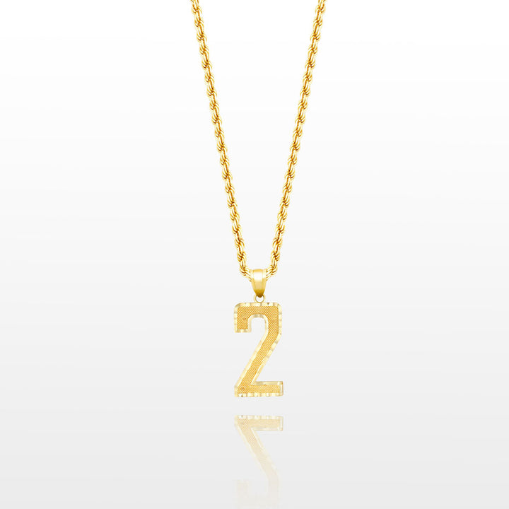 10k Solid Gold Small Jersey Number Pendant The Gold Gods 2