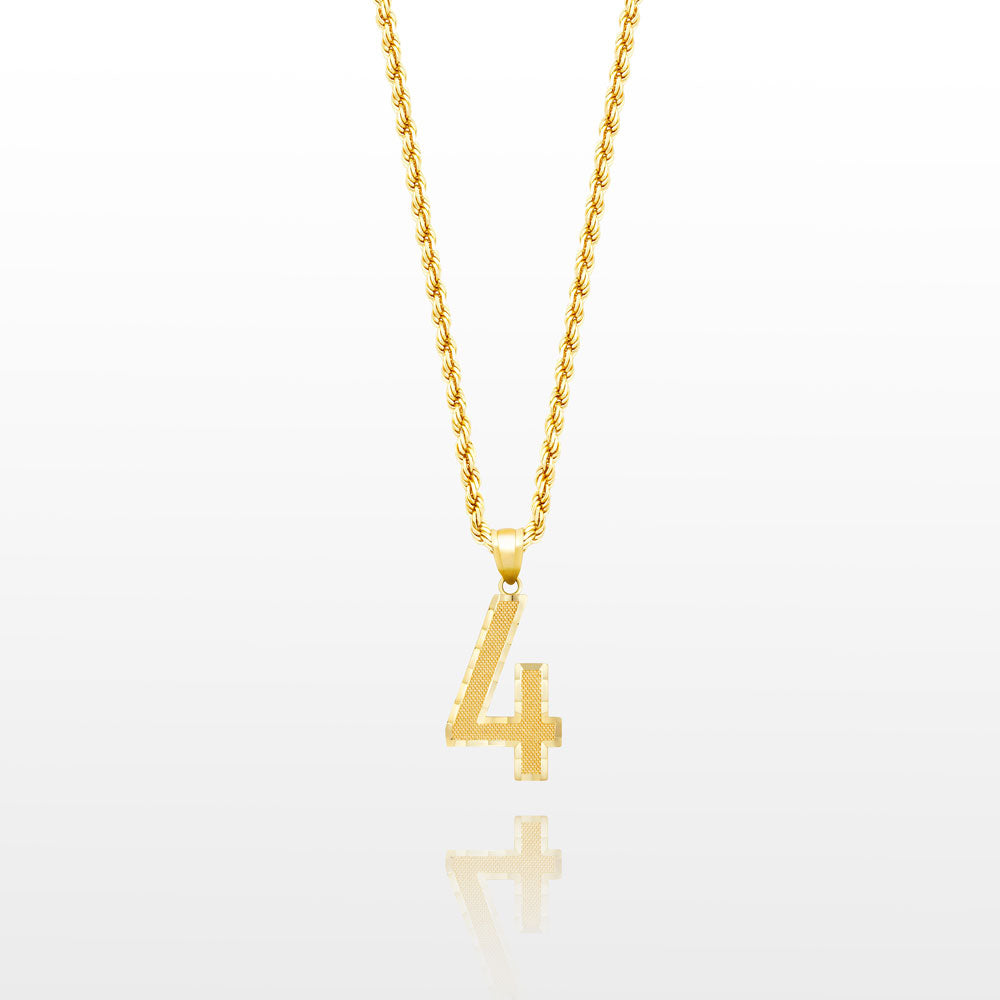 10k Solid Gold Small Jersey Number Pendant The Gold Gods 4
