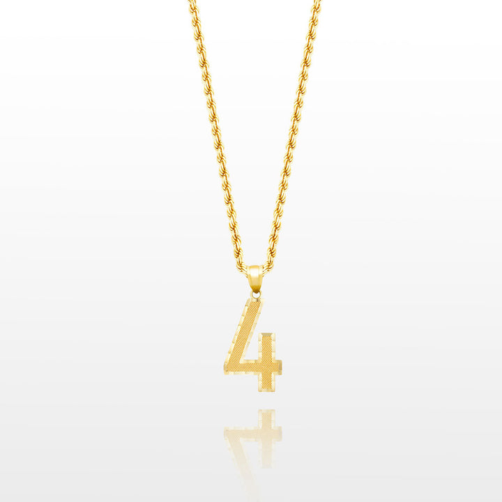 10k Solid Gold Small Jersey Number Pendant The Gold Gods 4