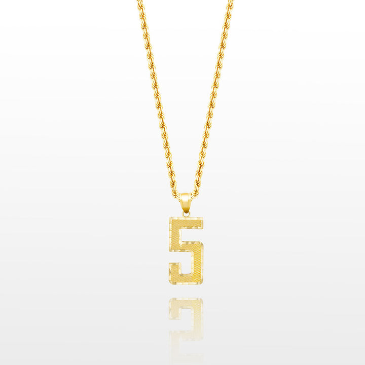 10k Solid Gold Small Jersey Number Pendant The Gold Gods 5