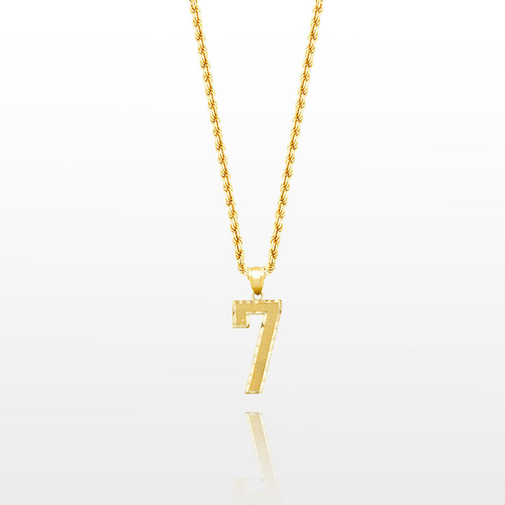 10k Solid Gold Small Jersey Number Pendant The Gold Gods 7