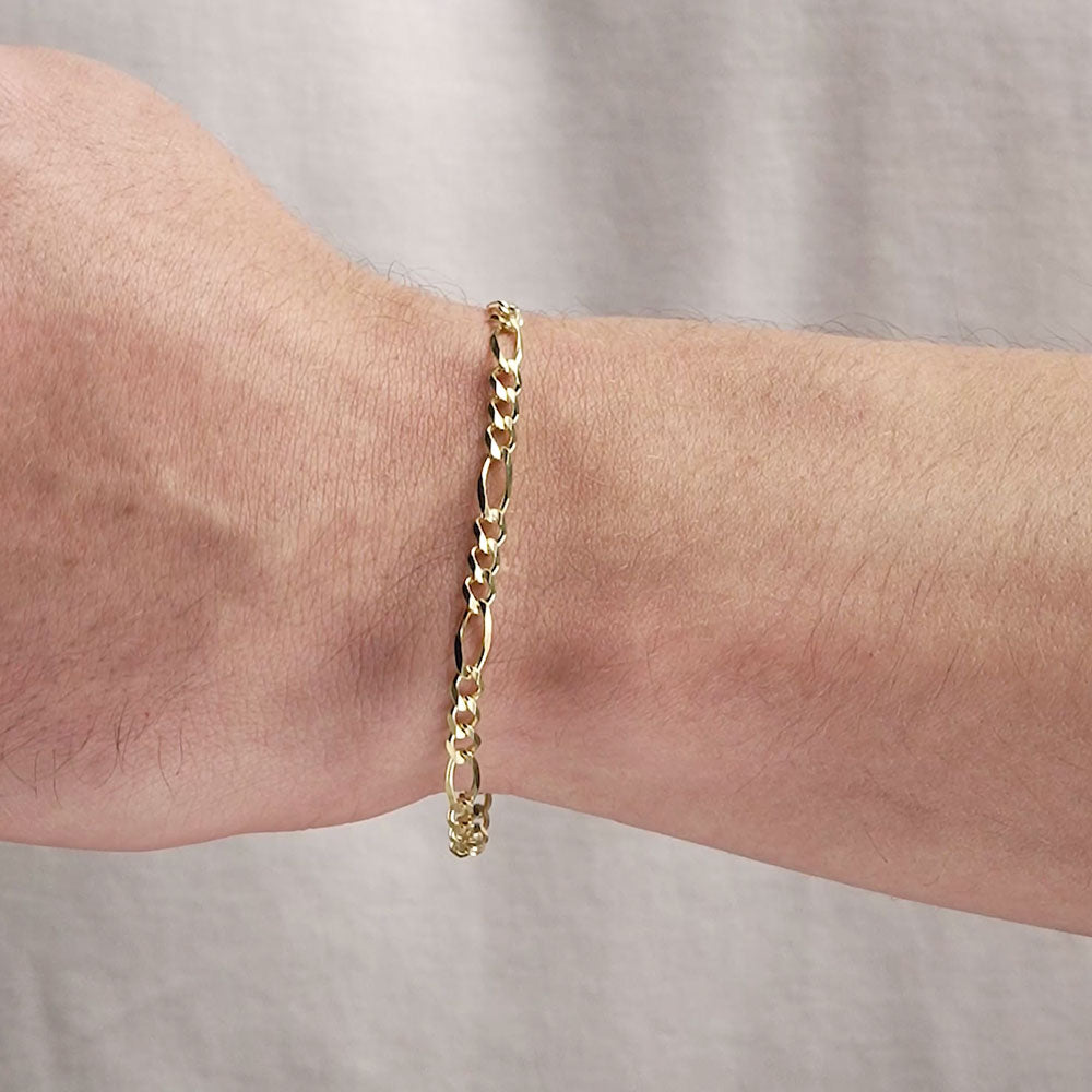Solid Curb Chain Bracelet 14K Yellow Gold 8