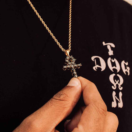 MICRO ONYX ANKH NECKLACE the-gold-gods-mens-jewelry-gold-chain