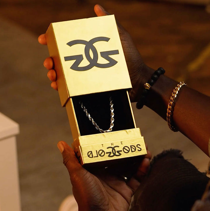 Solid Gold Rope Chain with The Gold Gods Packaging
