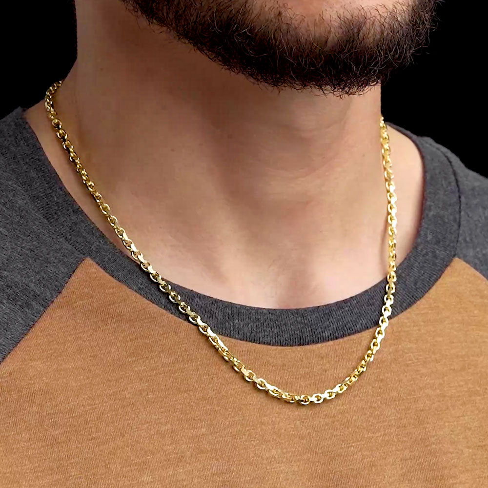 18 Kt Yellow Real Gold Wheat Chunky Heavy Men's Necklace Chain 120 Grams 26  Inch 