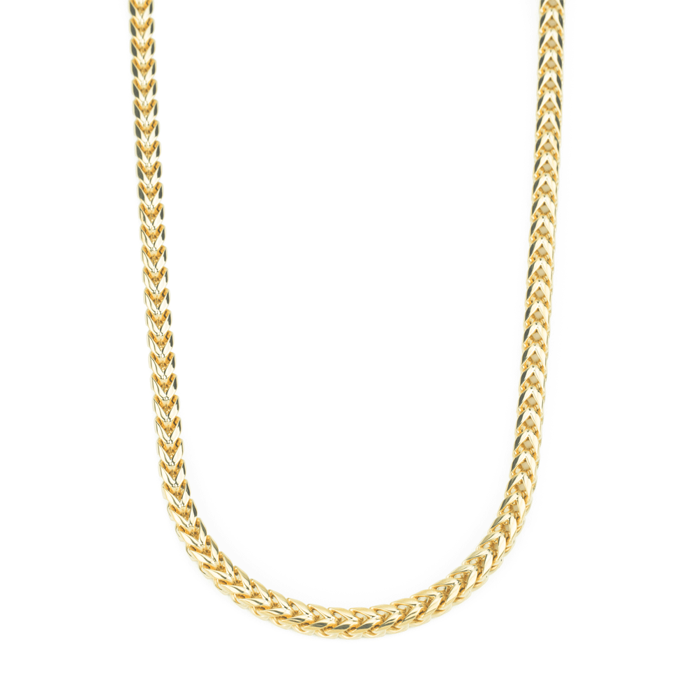 Women's Solid Gold Curved Franco Chain