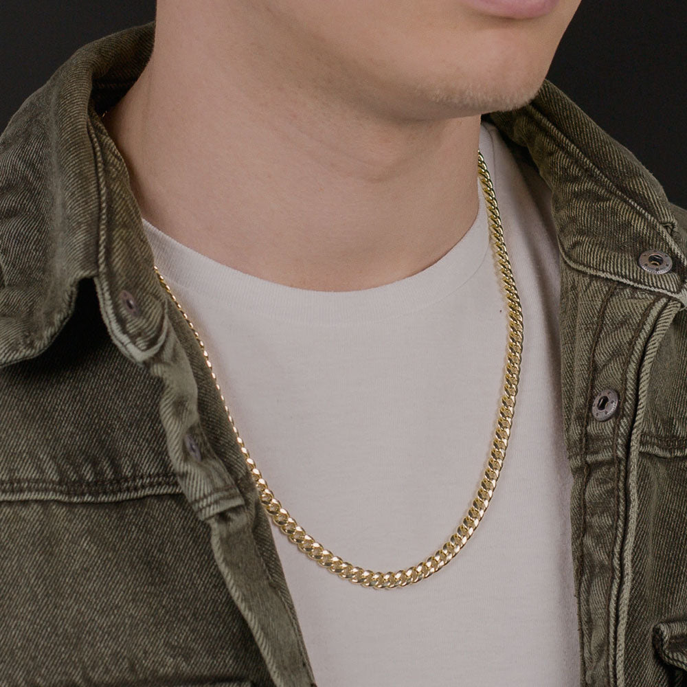 Solid Gold Miami Cuban Link Chain (Hollow) The Gold Gods 6mm 24 inch