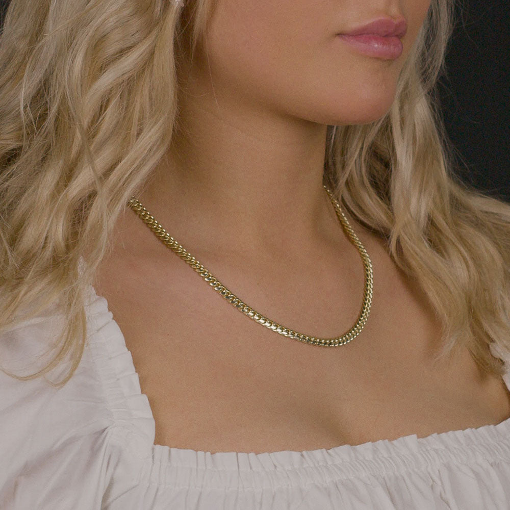 Womens Solid Gold Miami Cuban Chain Necklace 6mm 20 inch The Gold Goddess