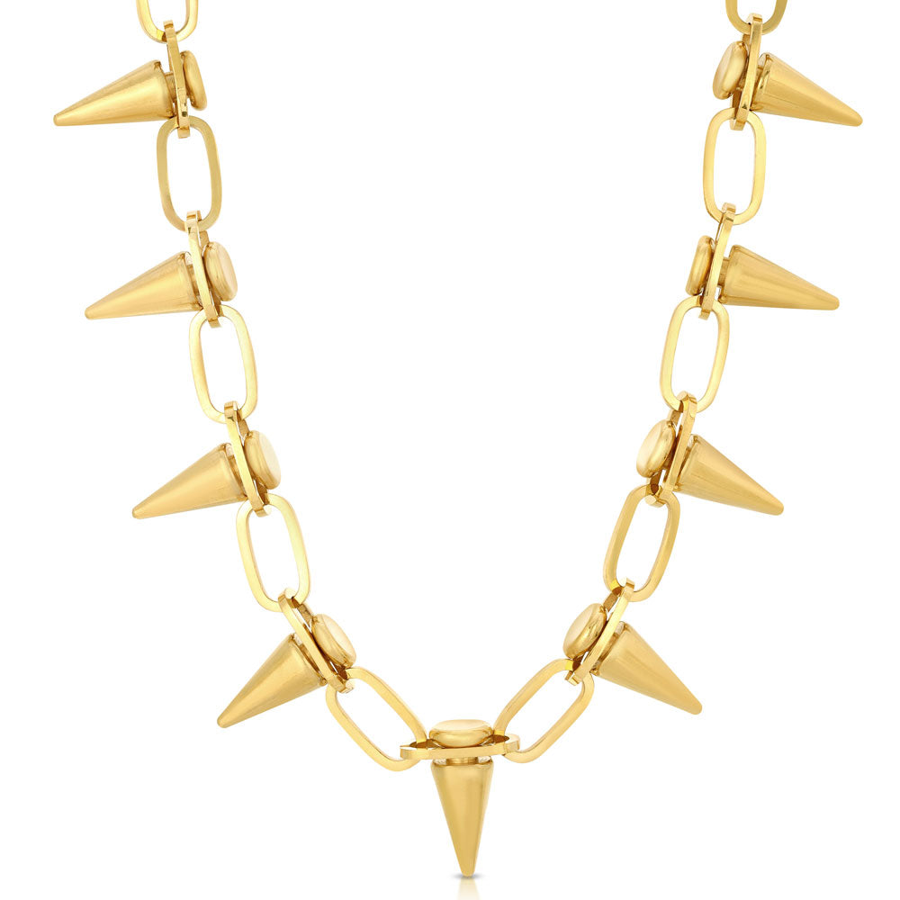 Gold Spiked Link Choker Chain | The Gold Gods
