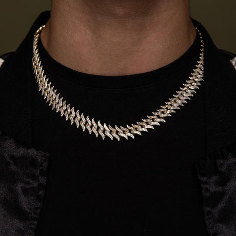Diamond Spiked Laurel Cuban Chain The Gold Gods lifestyle look