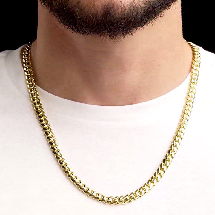 8mm 22 inch Vermeil Miami Cuban Link Chain The Gold Gods