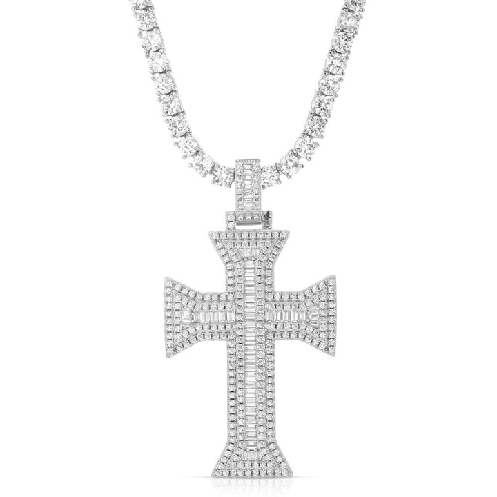 Diamond King's Emerald Cut Cross & Mens Tennis Chain The Gold Gods 4
