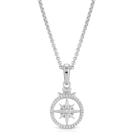 Micro Open Compass Necklace Pendant The Gold Gods 7