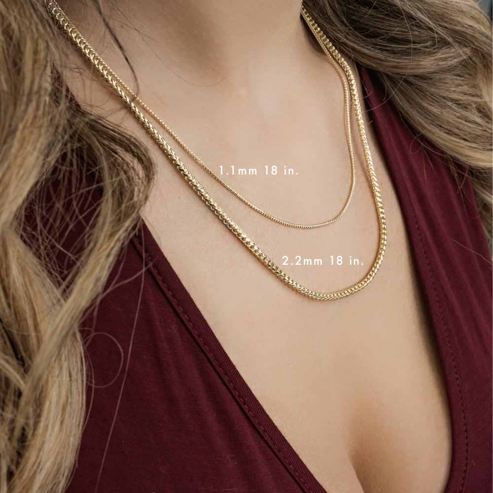 Womens Solid Gold Curved Franco Chain The Gold Gods