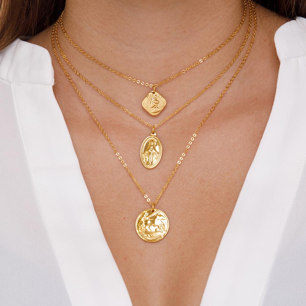 gold coin necklace pendant
