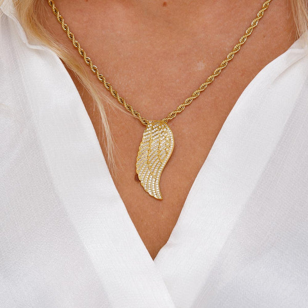 Angel Wing Necklace Pave Diamond Pendant 925 Silver Diamond Wing Pendant  Gift. | eBay