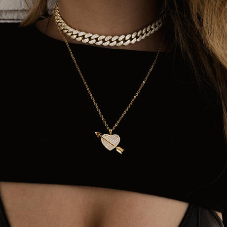Womens Diamond Heart Necklace The Gold Goddess 3